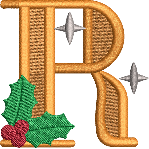 R Letter Embroidery Design