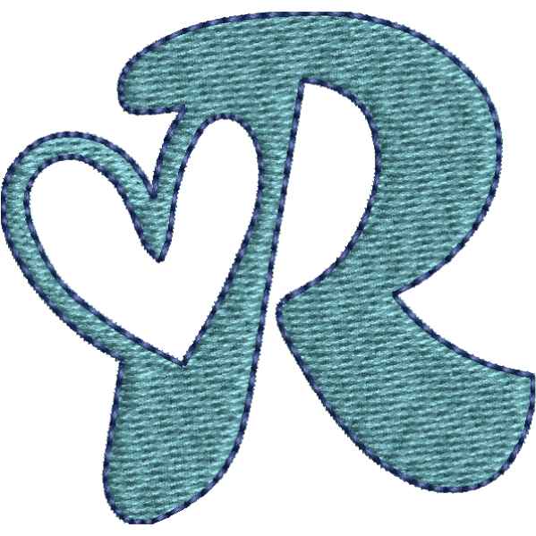 Heart Alphabet R