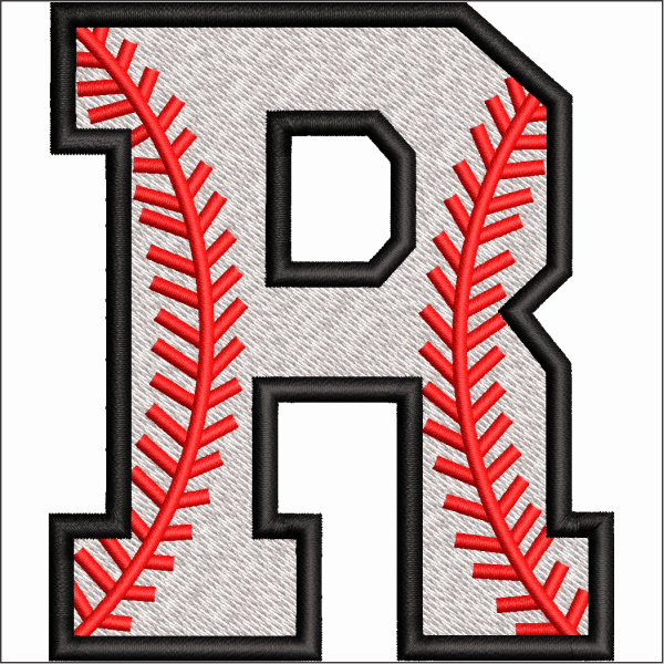 R character Embroidery Design
