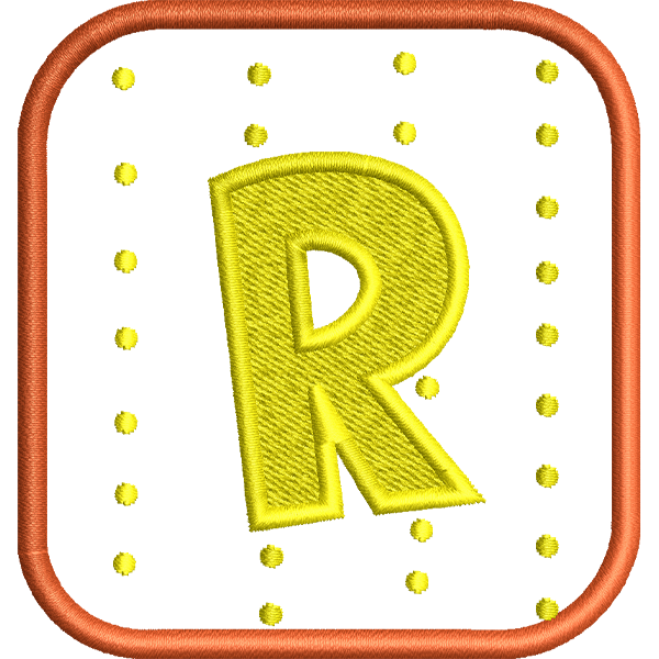 R Letter Embroidery Design