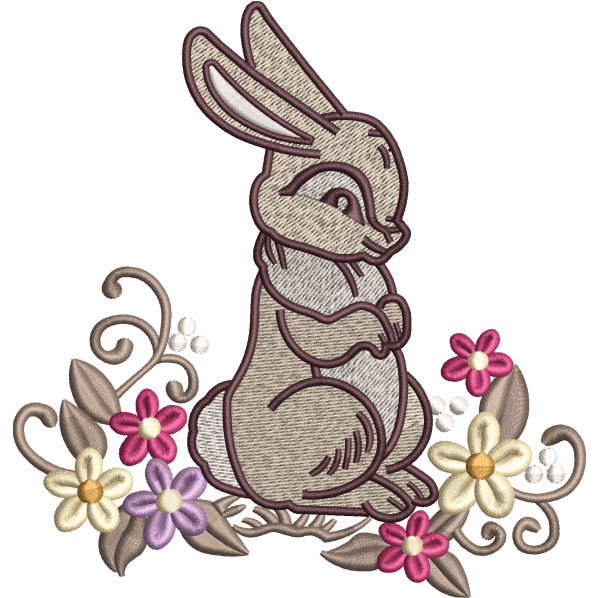 rabbit embroidery design