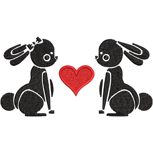 Couple Rabbits Love Design