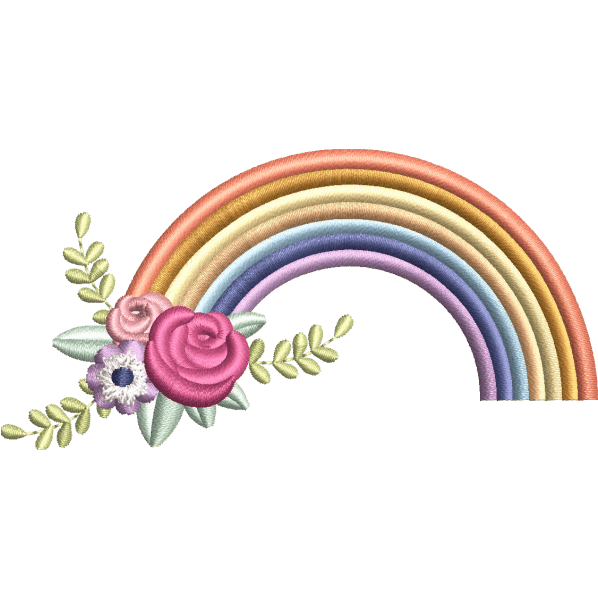 Rainbow with Flower Design