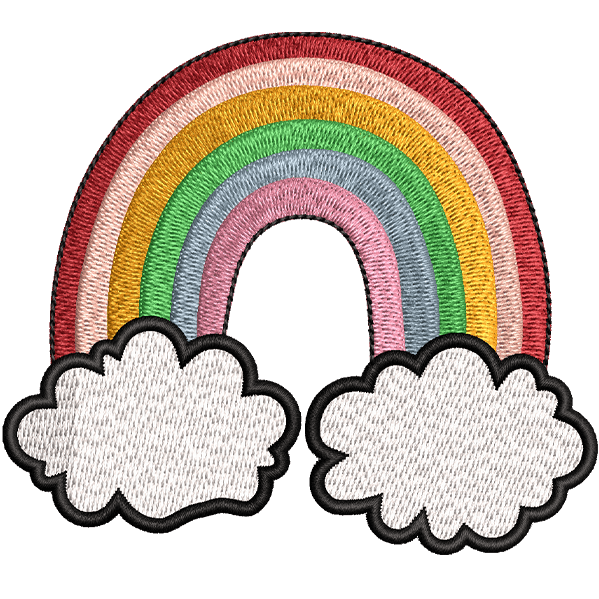Rainbow With Cloud Design