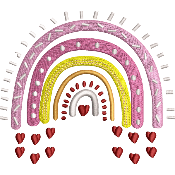 Red Heart Rainbow Design