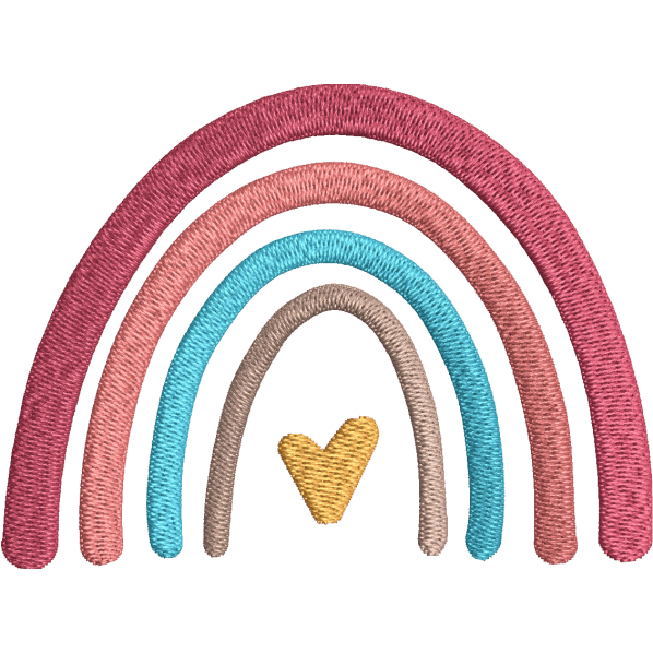 Yellow Heart Rainbow Design