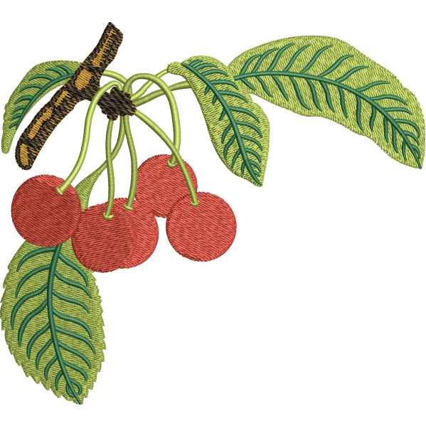 Red Berry Embroidery Design