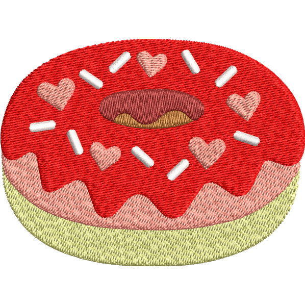 Red Donut Embroidery Design