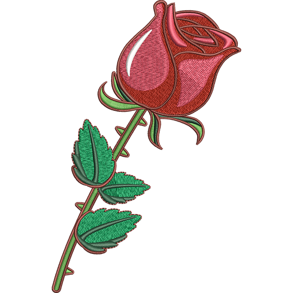 Red Rose Embroidery Design
