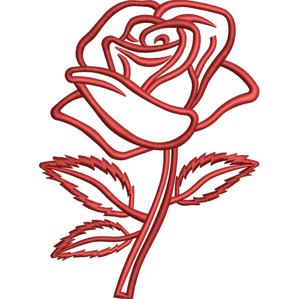 Outlined Red Rose Design