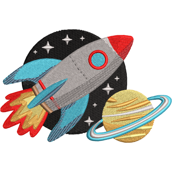 Rocket with Planet Design