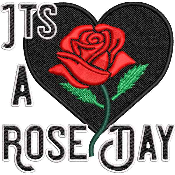 Rose with Heart Design