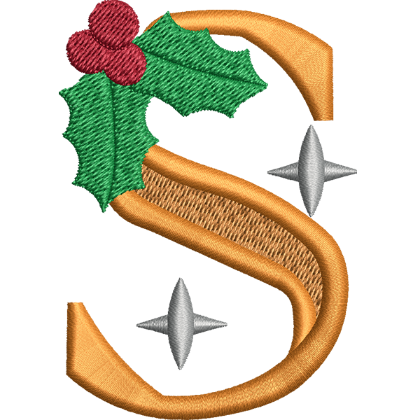 S Letter Embroidery Design