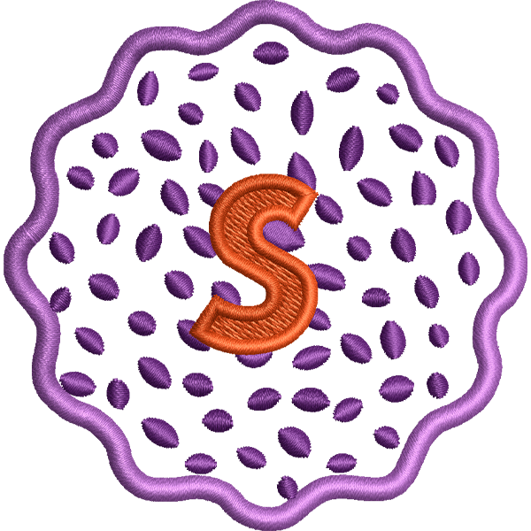 S Letter Embroidery Design