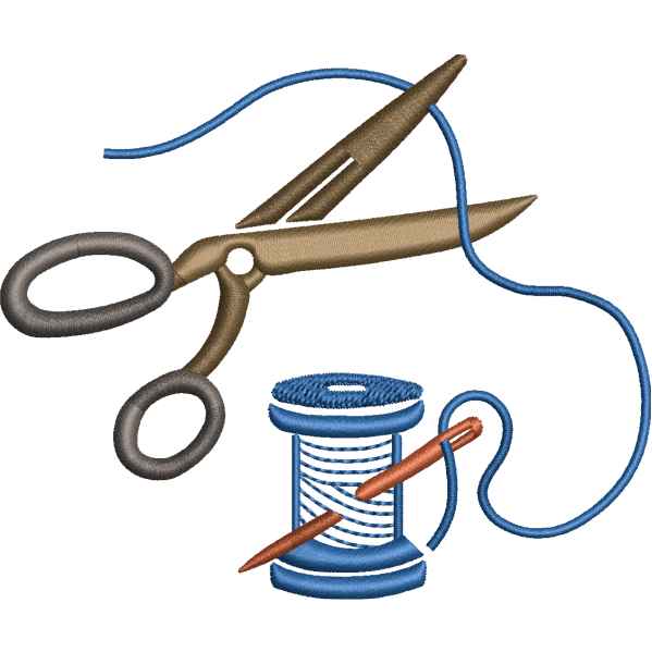 Scissor With Thread Design
