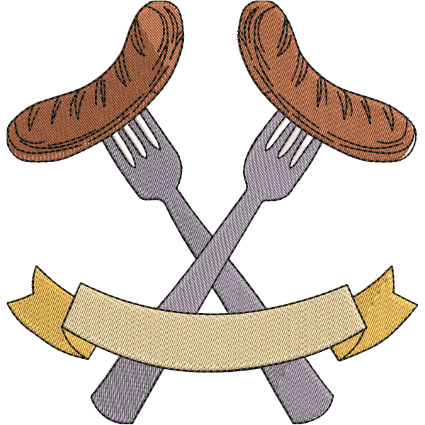 BBQ Sausage Emblem Design