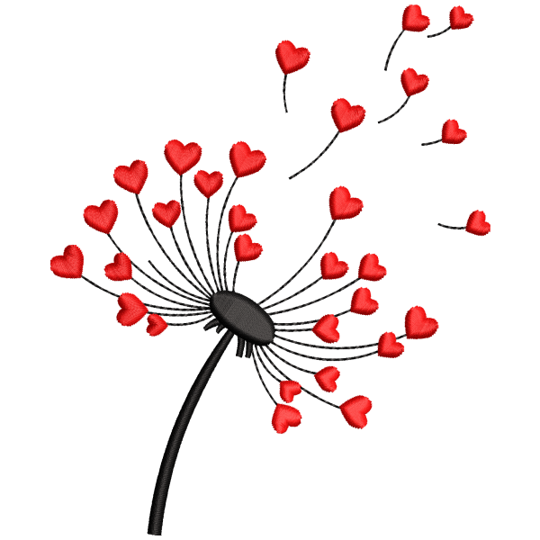 Dandelion with Hearts Design