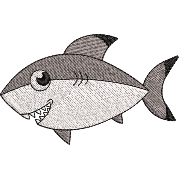 Baby Shark Embroidery Design