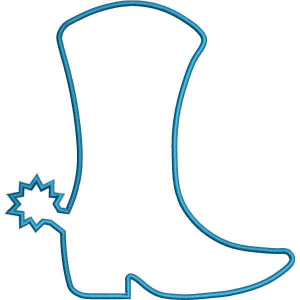 Cowboy Shoe Outline Design