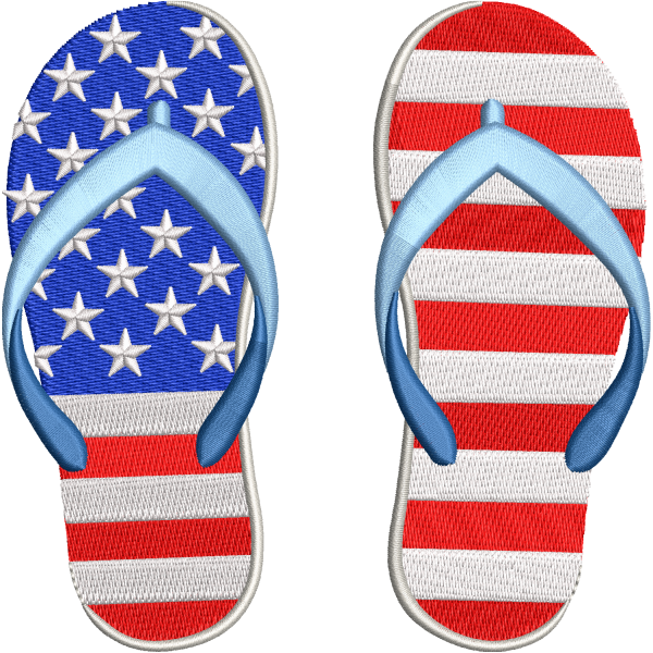 Patriotic Flip-Flops Design