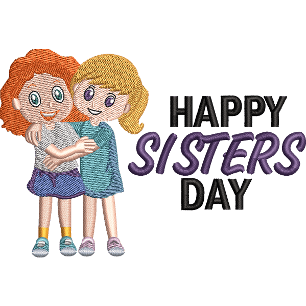 Happy Sisters Day Hug Design