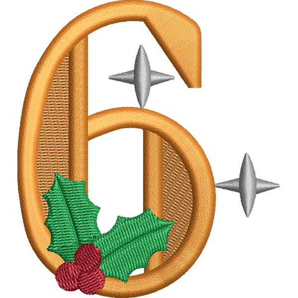 Six Number Embroidery Design