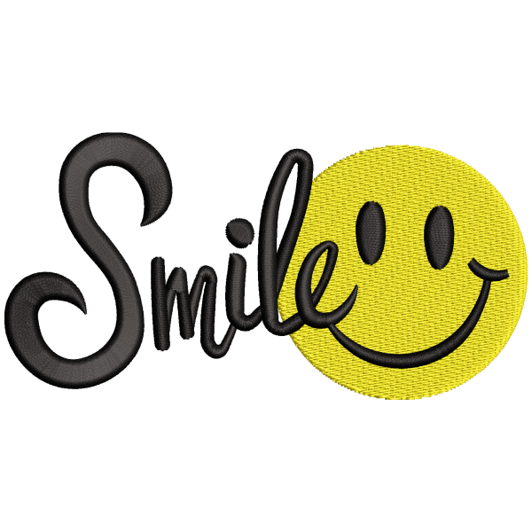 Smile Face Embroidery Design
