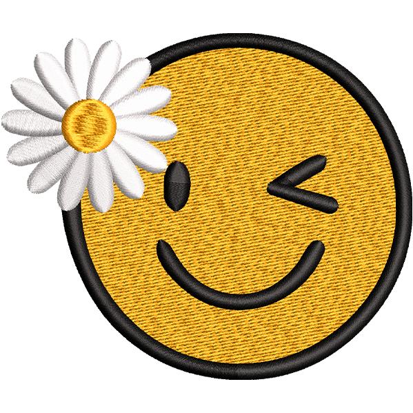 Smiley Face With Flower Design