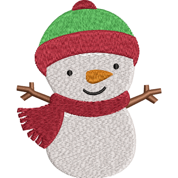 Snow Man Embroidery Design