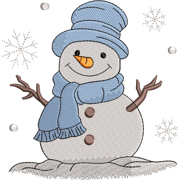Blue Hat Snowman Design