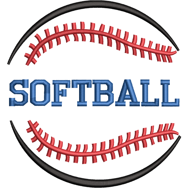 Softball Embroidery Design