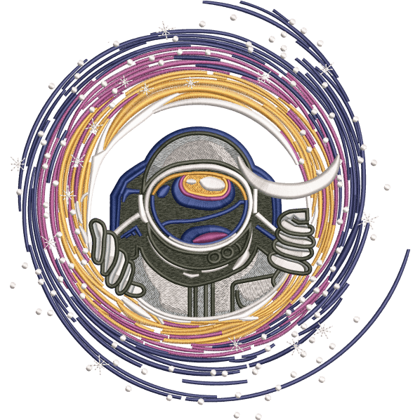 spaceman embroidery design
