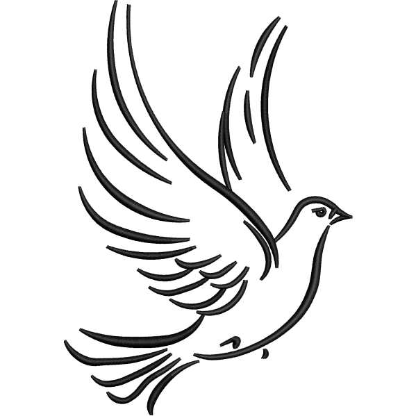 Outlined Flying Sparrow Design