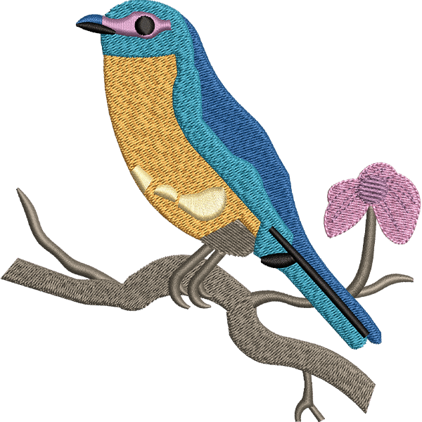Sparrow With Flower Design