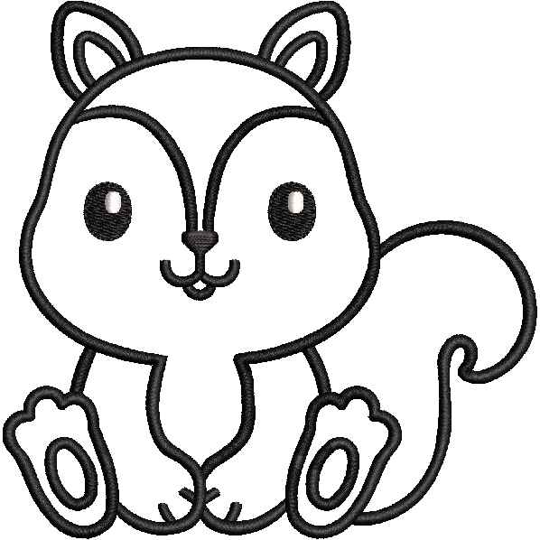 Outlined Squirrel Design