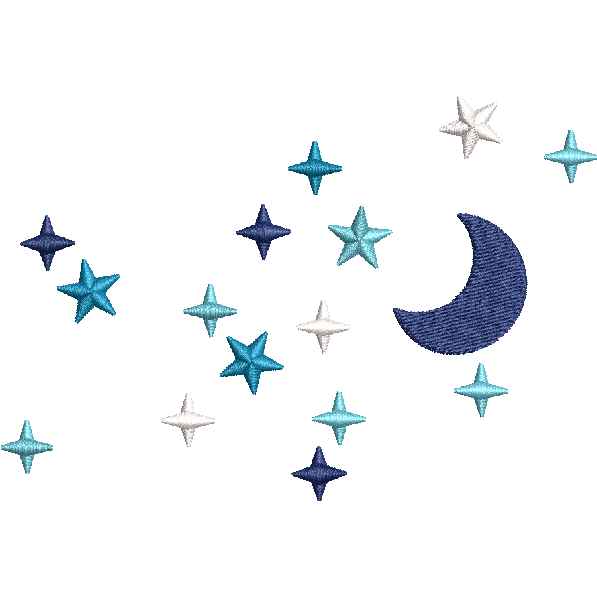 Stars With Moon Design