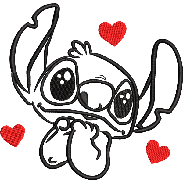 Cute Alien with Hearts Design