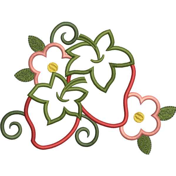 Strawberry With Flower Design