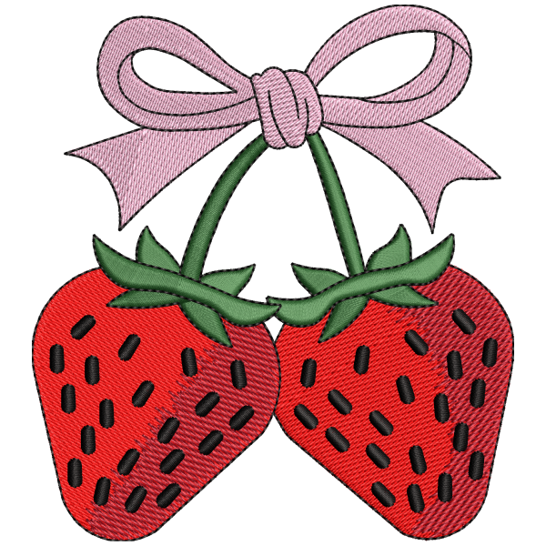 Strawberry Twins with Bow Design