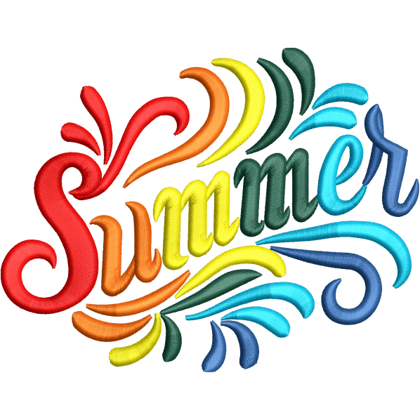 Colorful Summer Embroidery Design