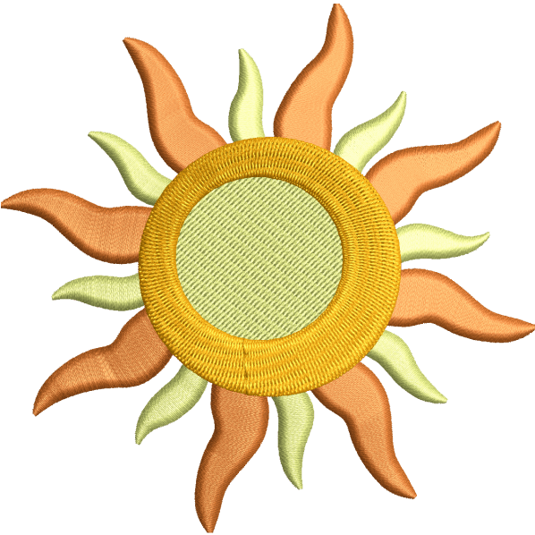 sun embroidery design