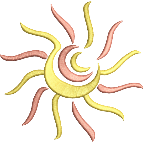 Sun Shape Embroidery Design