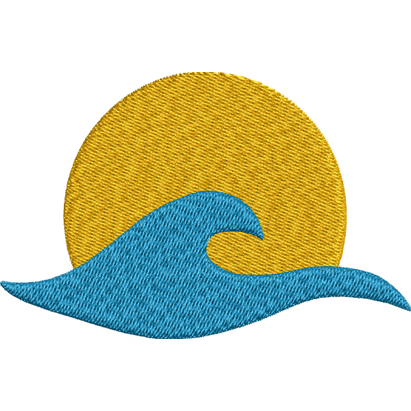 Sun Behind Waves Design
