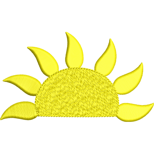 Yellow Sun Embroidery Design