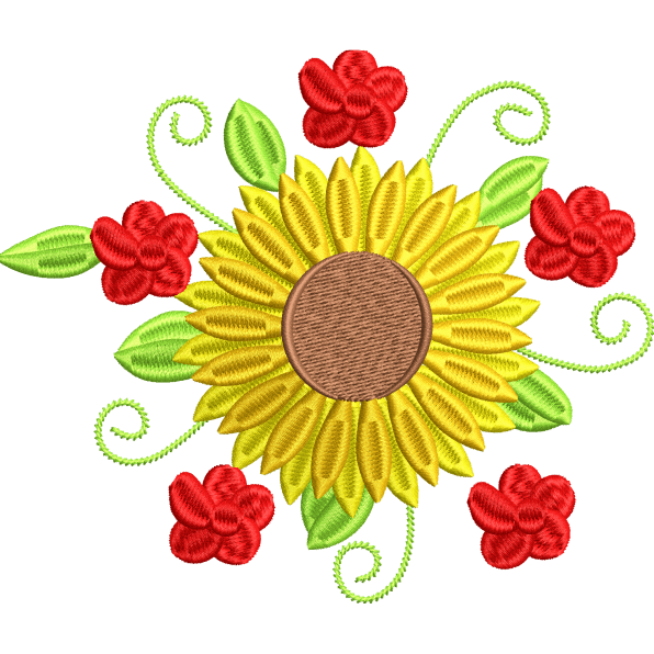 Sun Flower And Rose