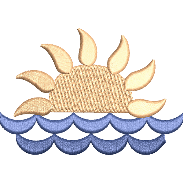 Half Sun Embroidery Design