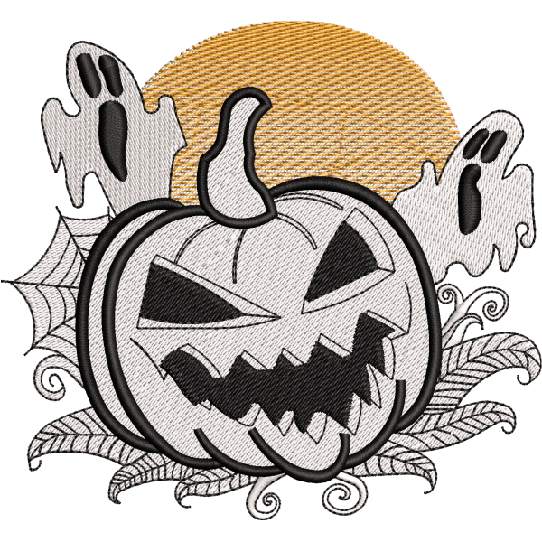Halloween Pumpkin Ghost Design