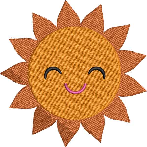 Happy Sun Embroidery Design