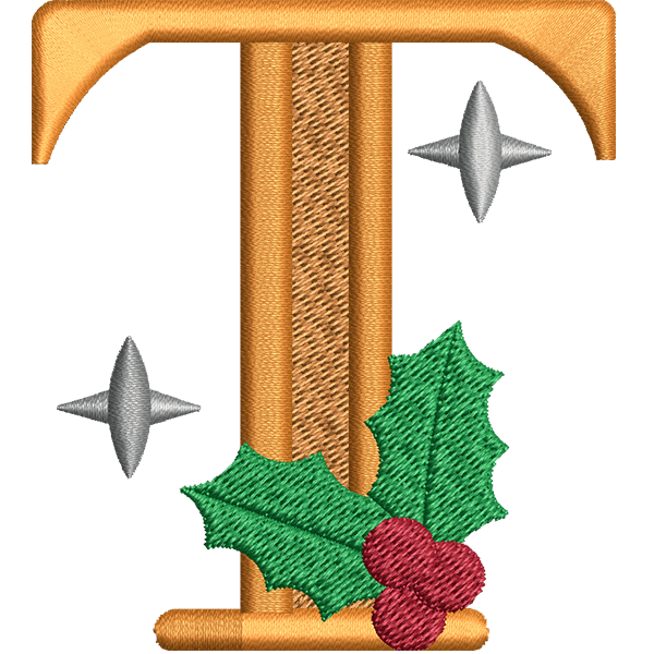 T Letter Embroidery Design