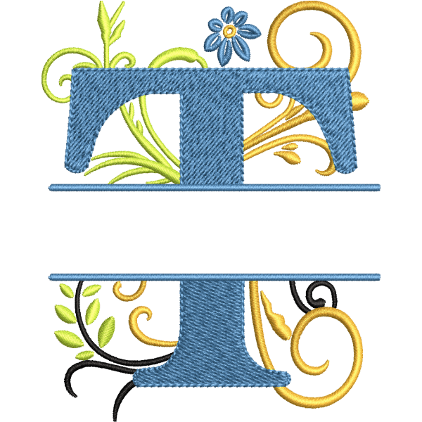 Floral Alphabet T Design